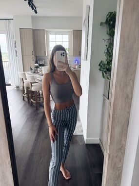 Brandy Melville Blue and White Striped Casual Shorts